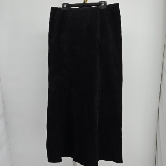 Vintage Dresses & Skirts - A.M.I. Elegant Black Suede Maxi Skirt